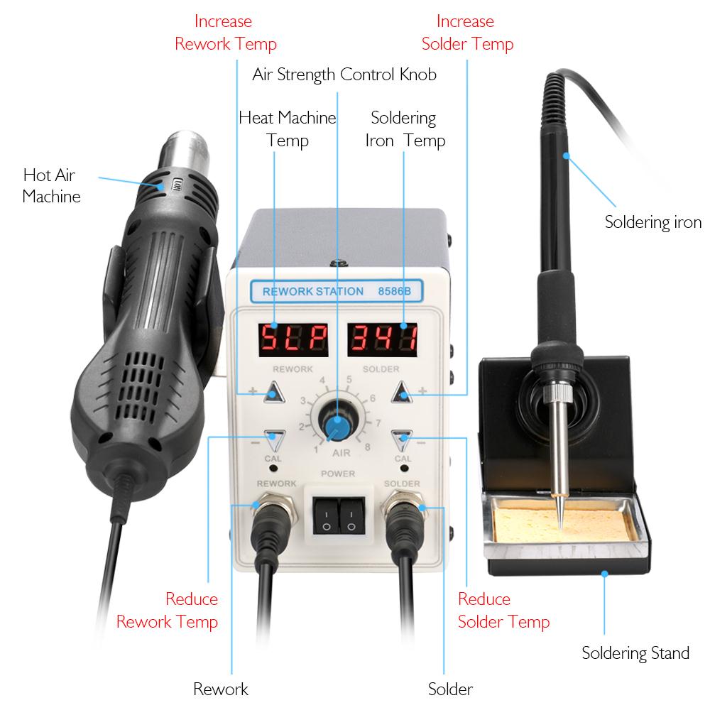 APD-8586B 750W Digital ESD 2 i - 2 In 1 Soldering Rework Station 750W recension och pris