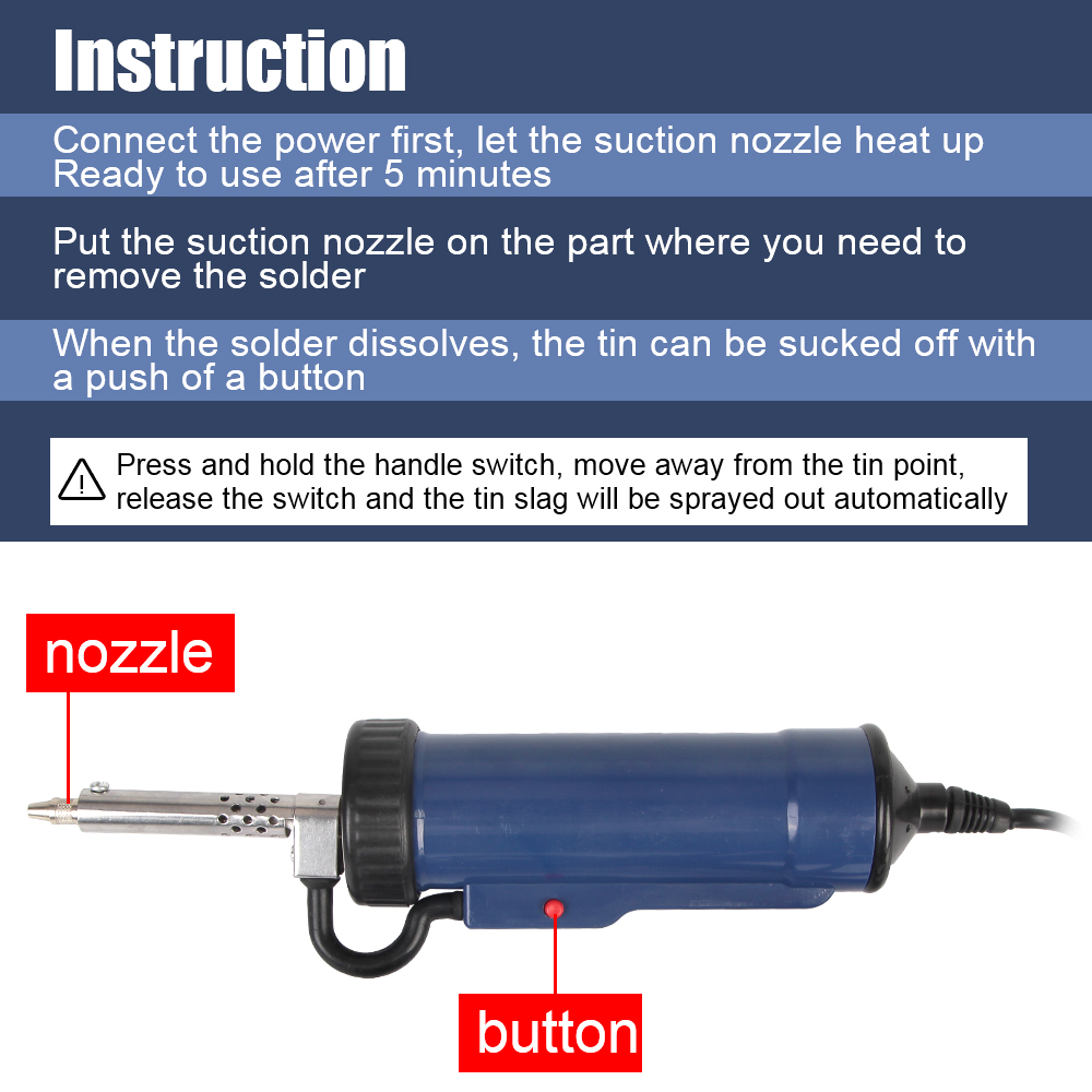 Remove Pump with 3 Suction Noz - Desoldering Pump Electric Vacuum Station recension och pris
